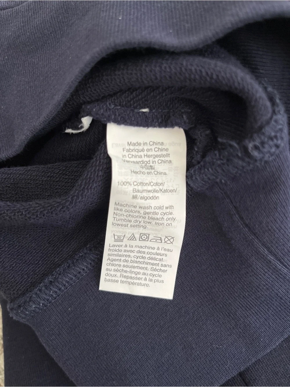 J. Crew Navy Vintage Fleece Quarter Zip Pullover Sweater